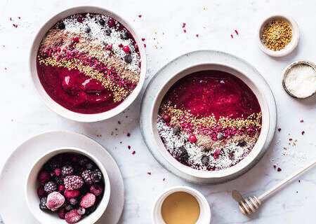 Mixed Berry Smoothie Bowl Recipe with Bee Pollen