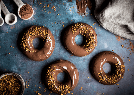 Milk Chocolate Doughnuts with Honey Tradition Raw Bee Pollen